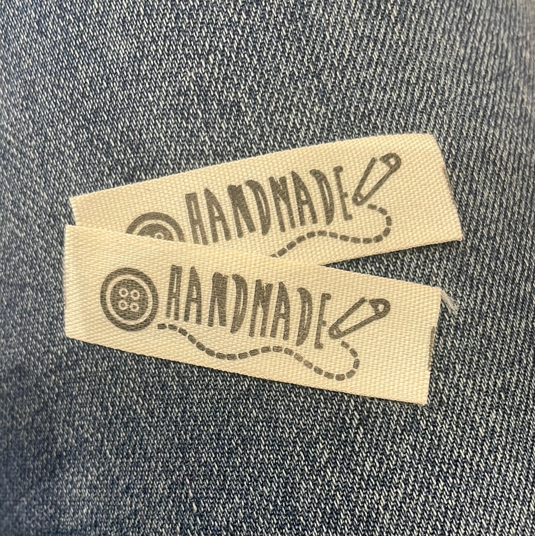 Étiquettes tissées Rectangles HANDMADE Bouton