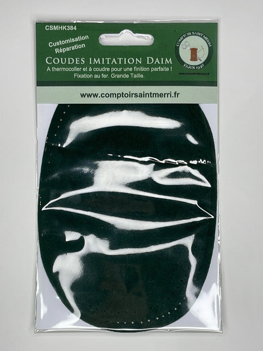 Coudes thermocollants imitation Daim par 2 Vert foncé - grande taille CSMHK38470-70