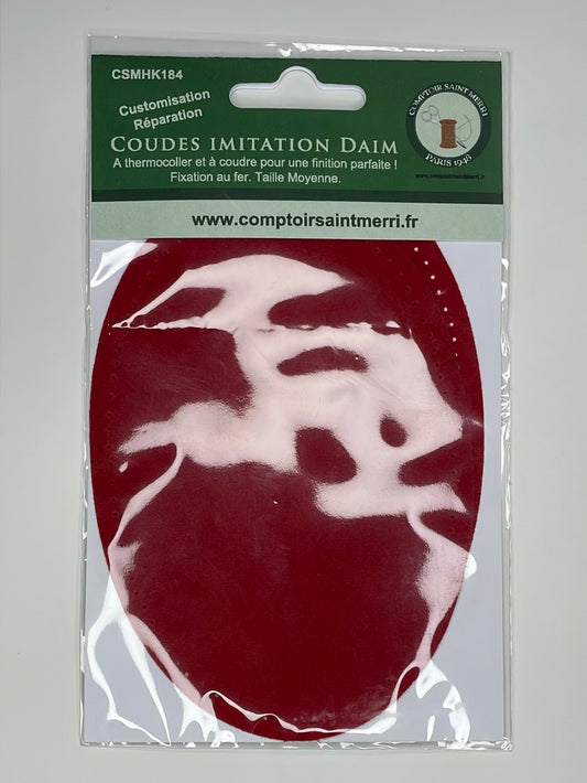 Coudes thermocollants imitation Daim rouge - taille moyenne CSHKM 18455-55