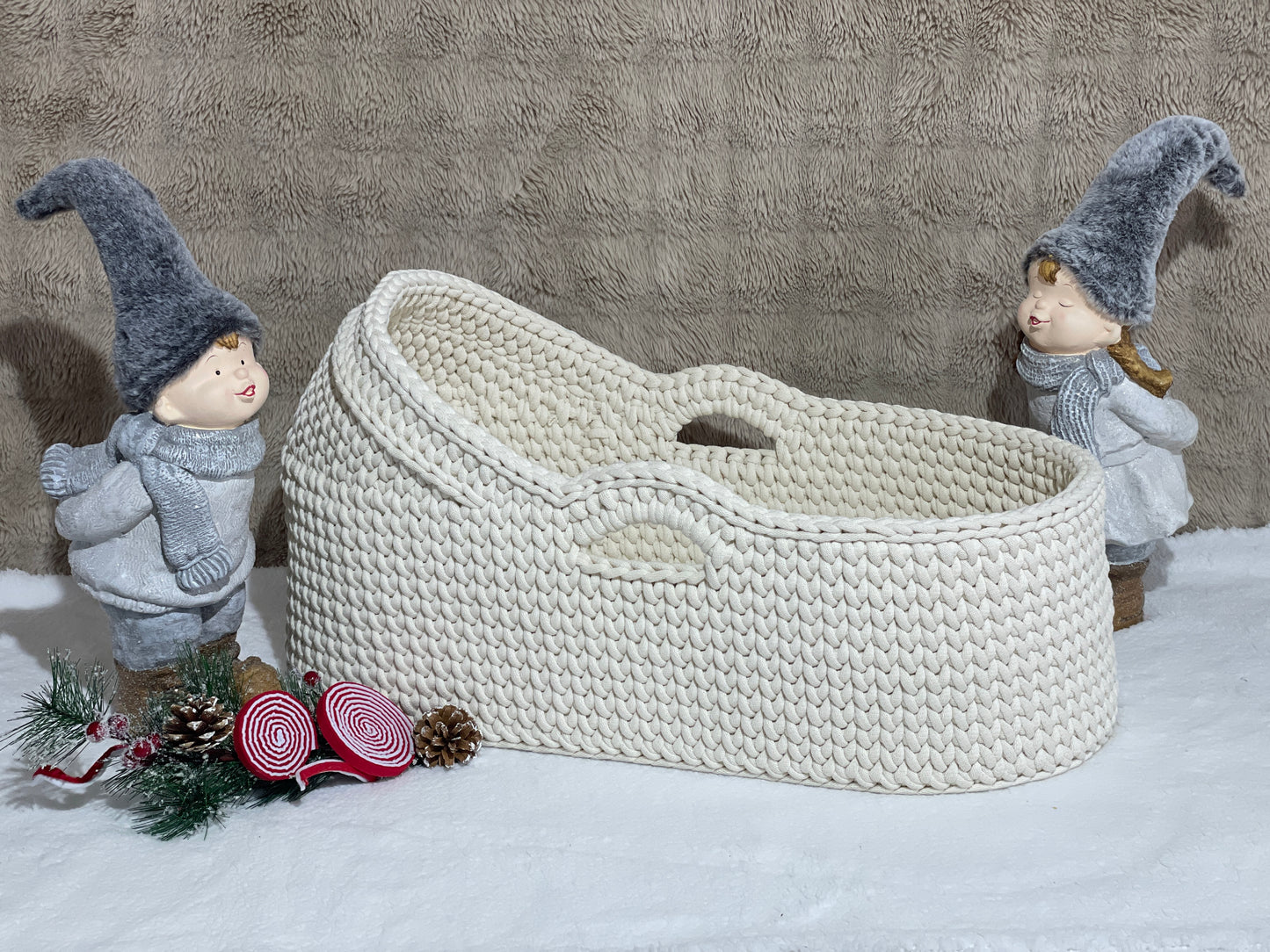 🌼 Kit DIY Couffin Bébé à Capuche - PELOTES + BASE + MATELAS + SUPPORT A BASCULE