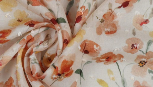 Viscose Plumetis Digital  ORANGE