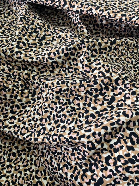 Viscose Légère Léopard Rose