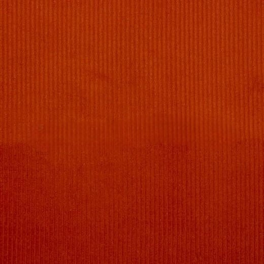 Tissu Velours Lavé Larges Côtes Orange