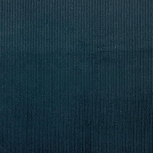 Tissu Velours Lavé Larges Côtes Pétrol