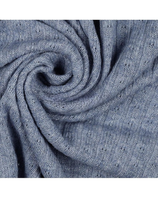 Viscose Maille Pull Lurex Bleu