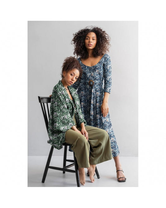 Viscose Digital Bleu