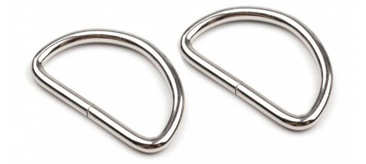 Anneau métal en D 38mm Argent