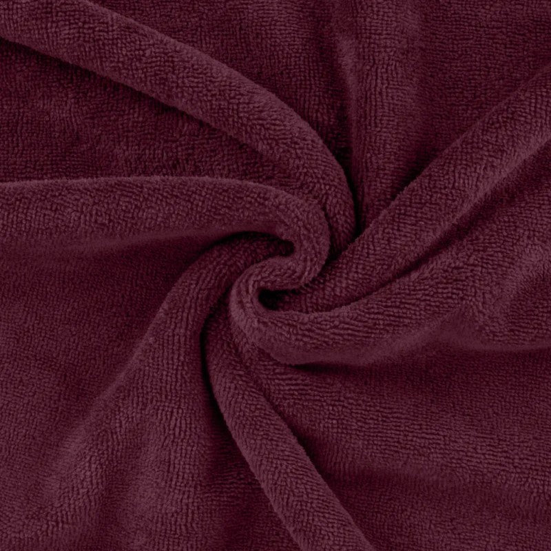 Tissu Micro Éponge Bambou Lie de Vin