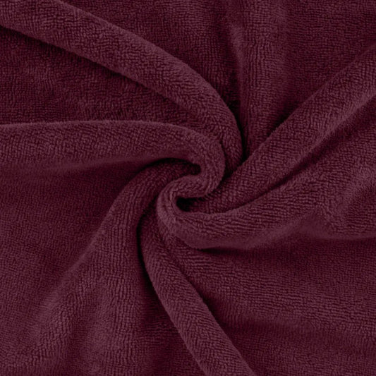 Tissu Micro Éponge Bambou Lie de Vin