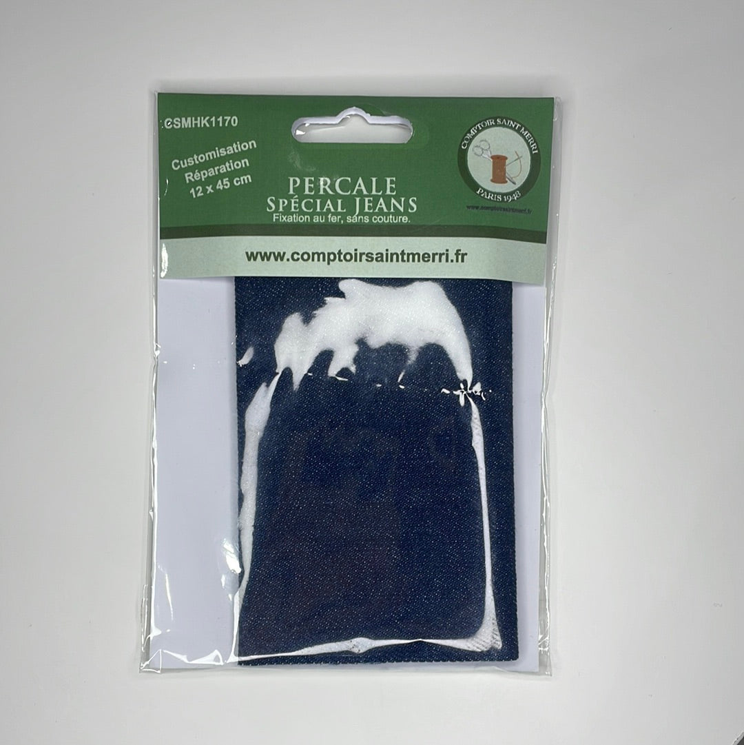 Pièces percale spéciale jeans foncé12X45 cm CSMHK11702-2