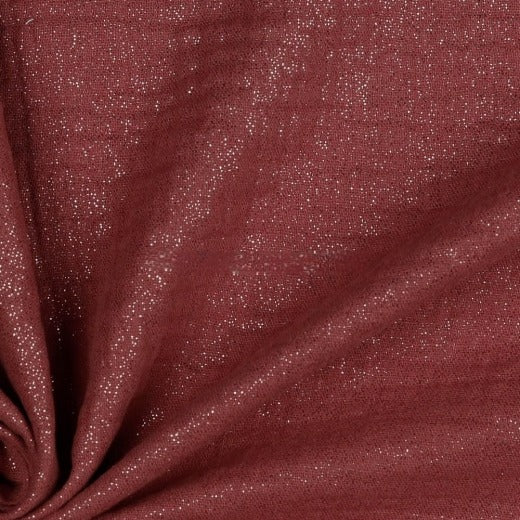 Tissu Double Gaze Glitter Poppy Mauve