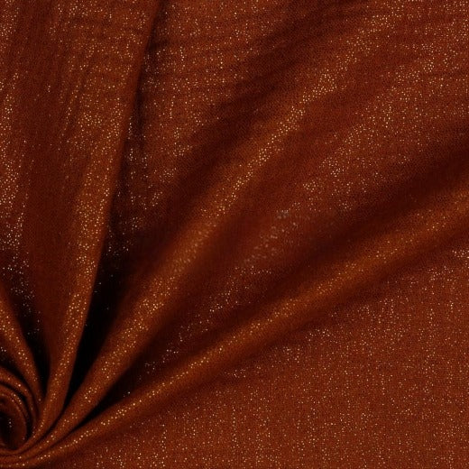 Tissu Double Gaze Glitter Poppy Rust