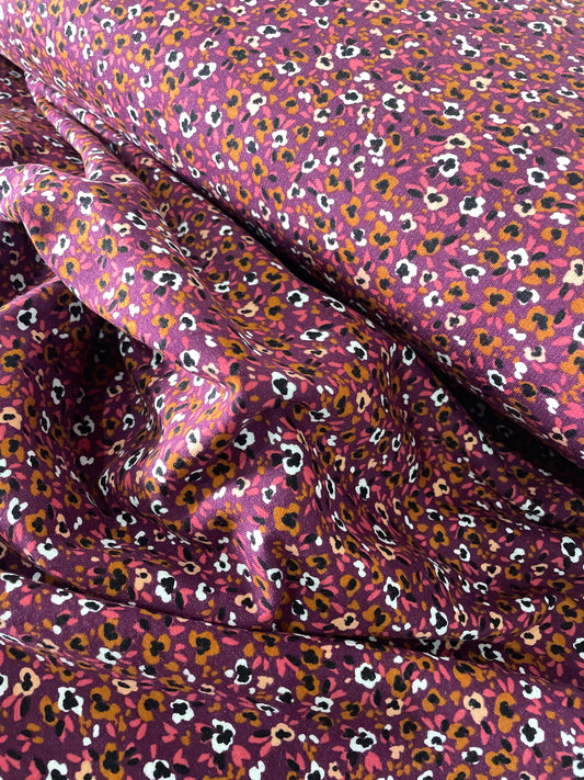 Tissus sweat Molleton Poppy Fleur Violette