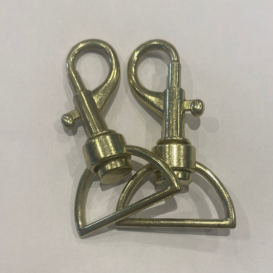 Mousqueton en métal pivotant 25mm base Demi anneaux