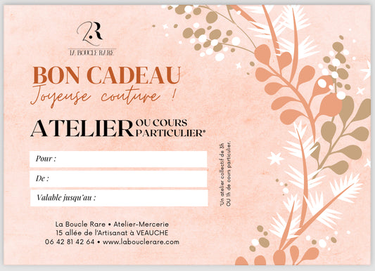 Bon cadeaux Atelier ou Cours particulier