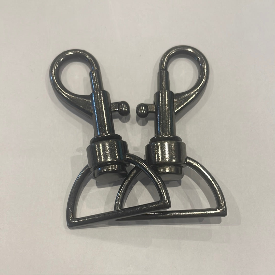 Mousqueton en métal pivotant 25mm base Demi anneaux
