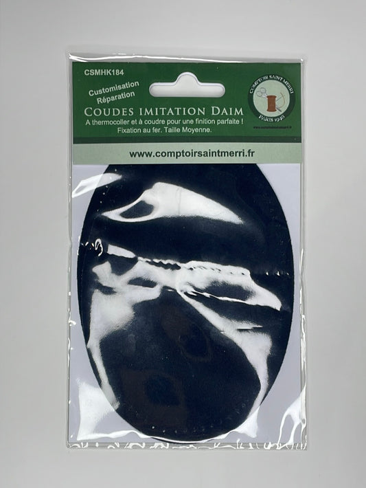 Coudes thermocollant imitation Daim Tm marine taille moyenne CSMHK18424-24