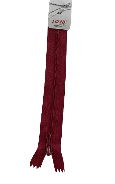 Fermeture à glissière Non séparable Z51 4mm ROUGE SANG