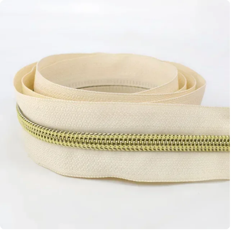 Fermeture Éclair au Mètre 5mm Nylon Ecru Maille Or