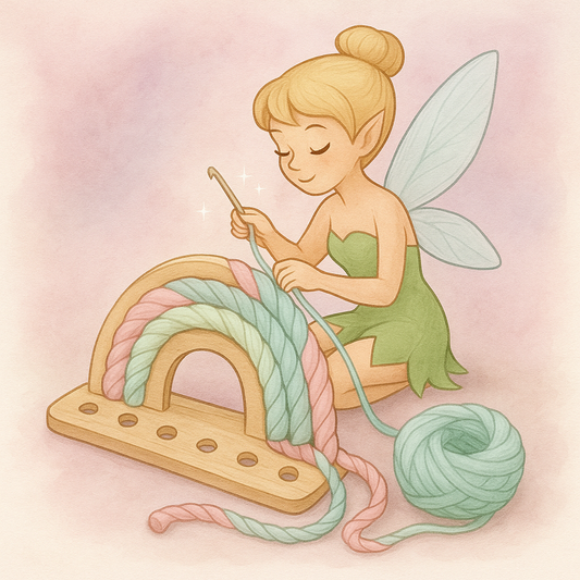 🌈 Base Bois pour Crochet – forme Arc-en-ciel