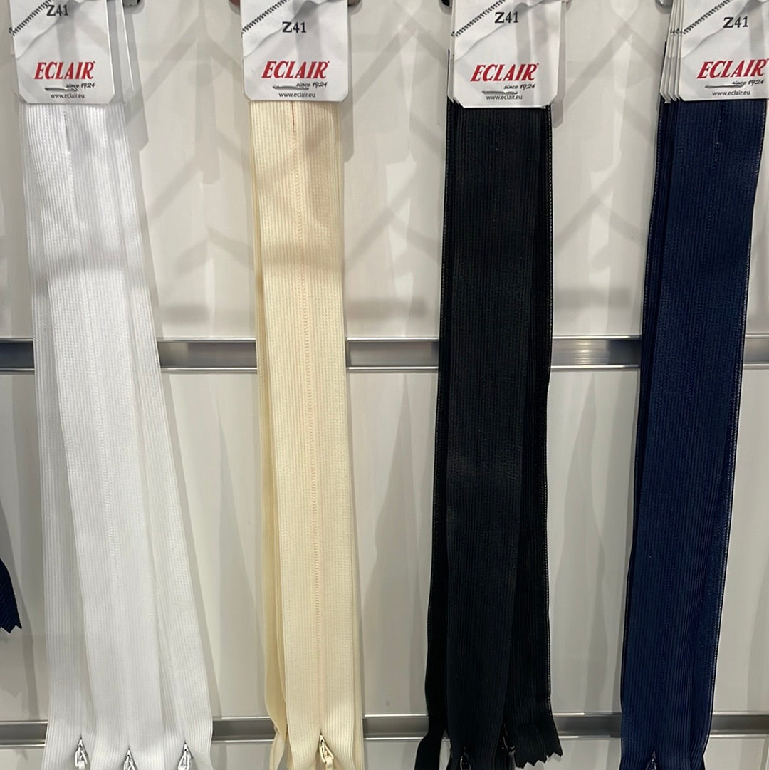 Fermeture à glissière INVISIBLE Non séparable Z41 4mm NOIR