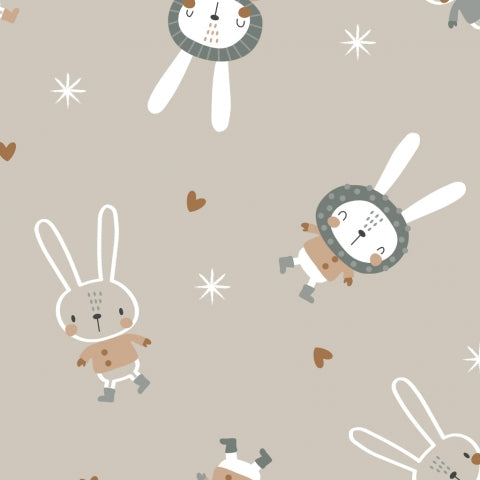 Tissu Doudou Imprimé Boréal Lapin