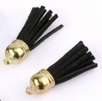 Pompons 38mm en suédine NOIR