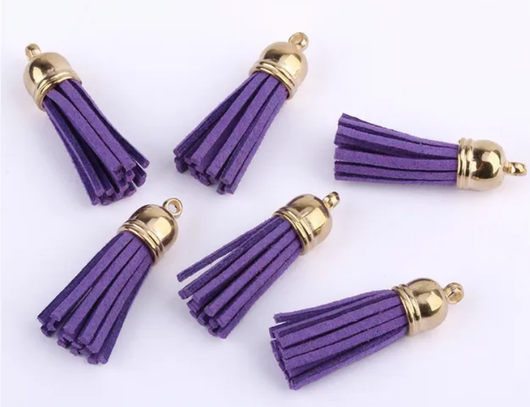 Pompons 38mm en suédine VIOLET