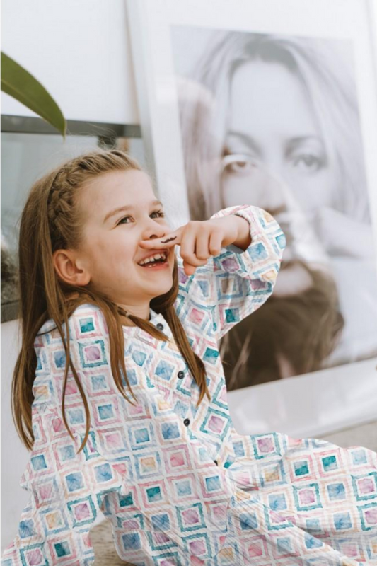 Double Gaze Digital Poppy WHITE/MAUVE