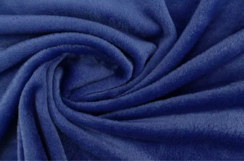 Tissu Doudou Fin Polaire Flanel Uni Bleu Marine