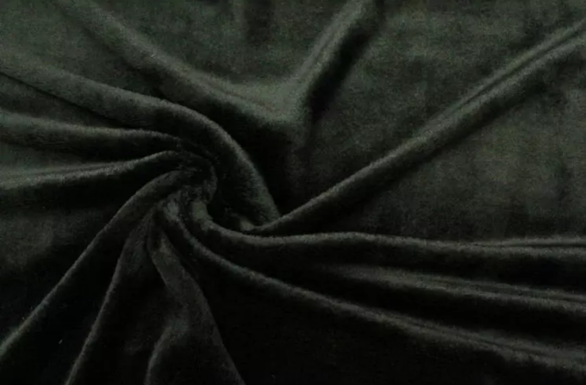 Tissu Doudou Fin Polaire Flanel Uni Noir