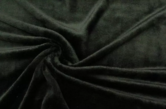 Tissu Doudou Fin Polaire Flanel Uni Noir