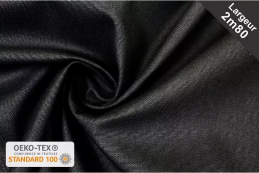 Tissu LAURENT Demi-natté Noir Corneille