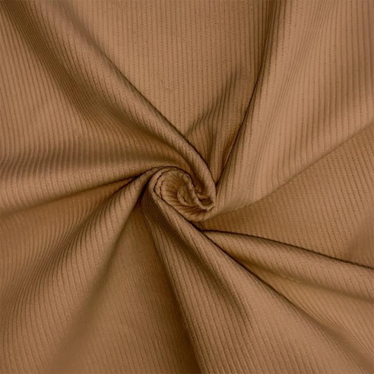 Velour Côtelé 500 Raies Uni Camel