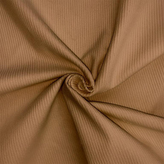 Velour Côtelé 500 Raies Uni Camel