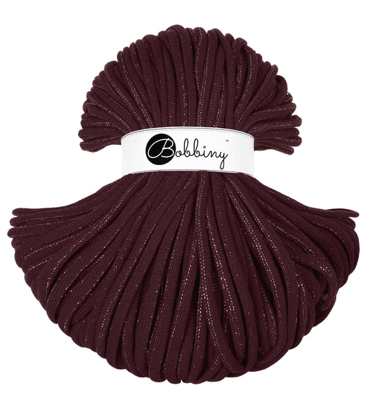 🌟 Corde tressée en coton – Golden Burgundy