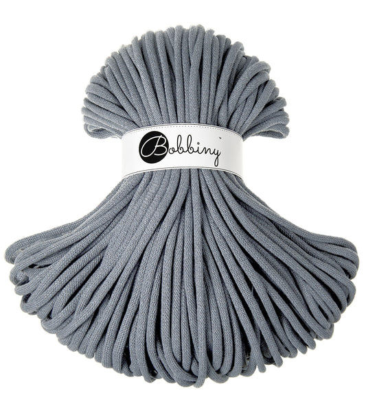 Corde tressée en coton 9 mm coloris Steel – Les Fées Crochett’