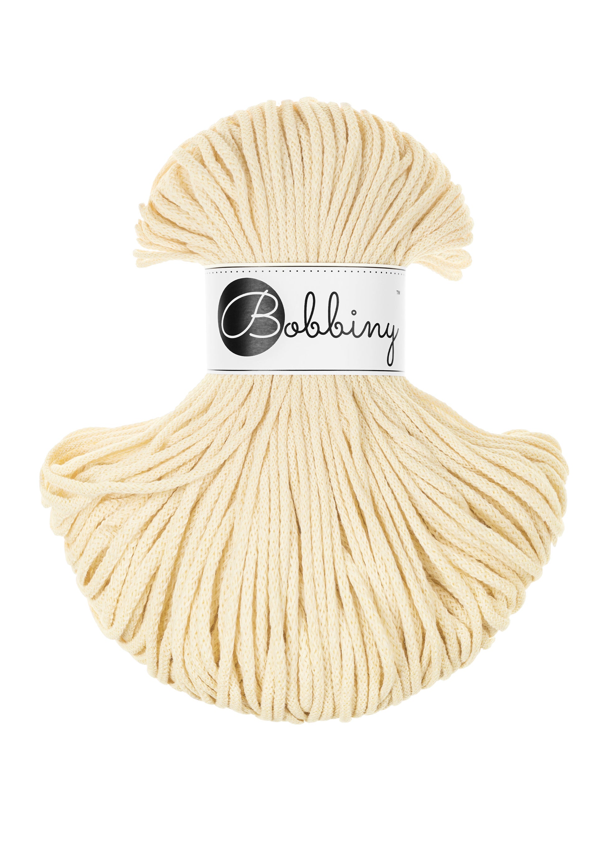 Corde tressée en coton 3mm coloris Butter Yellow – Les Fées Crochett’