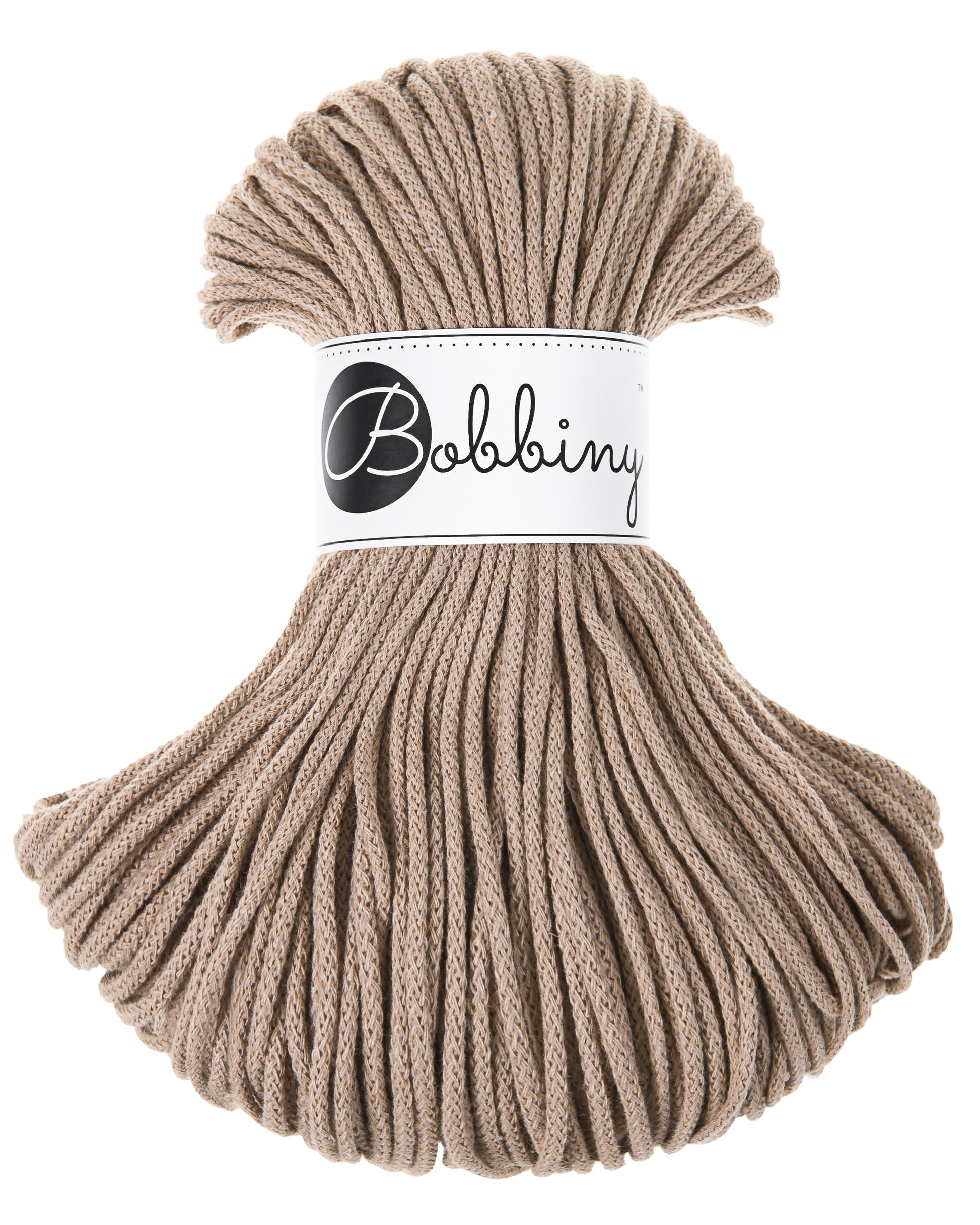 Corde tressée en coton 3mm coloris Sand – Les Fées Crochett’
