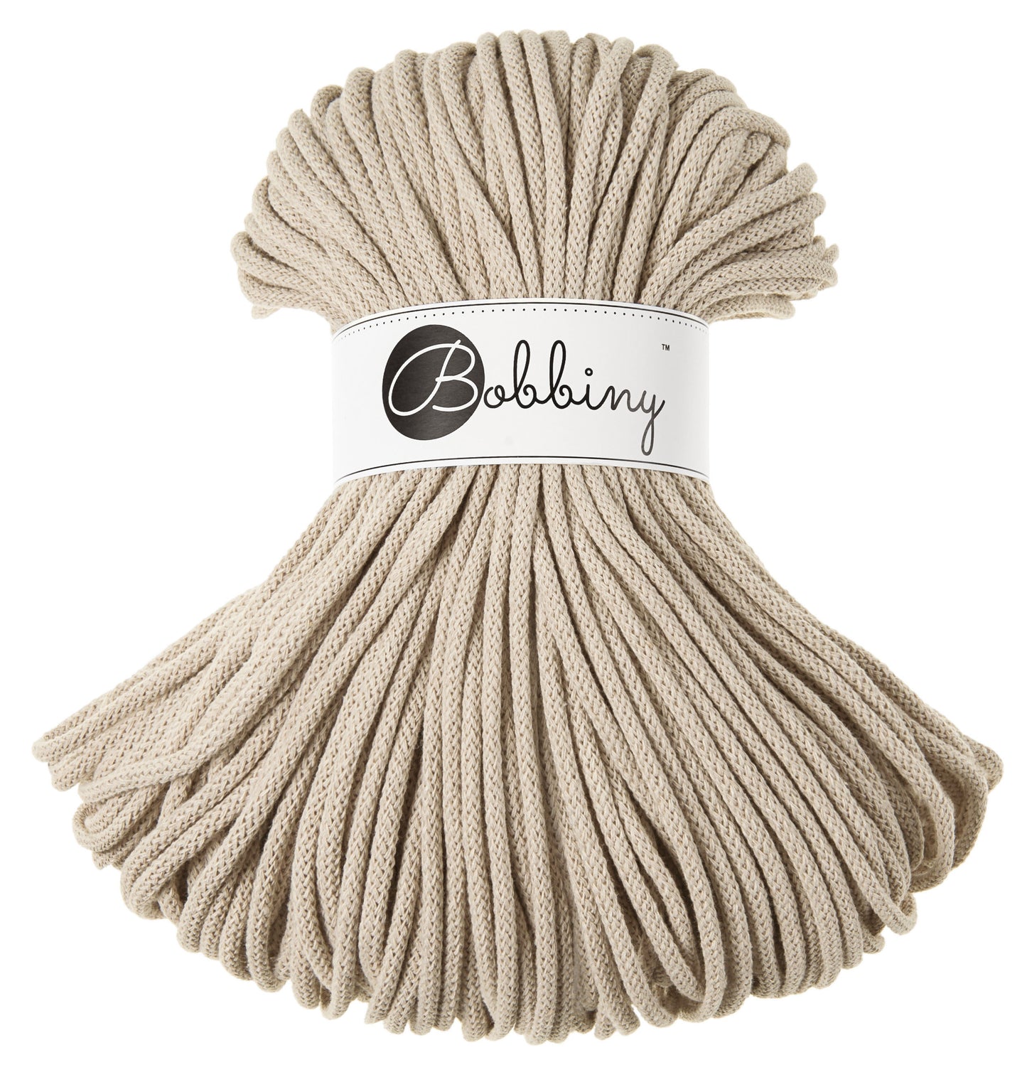 Corde tressée en coton 5mm coloris Beige – Les Fées Crochett’