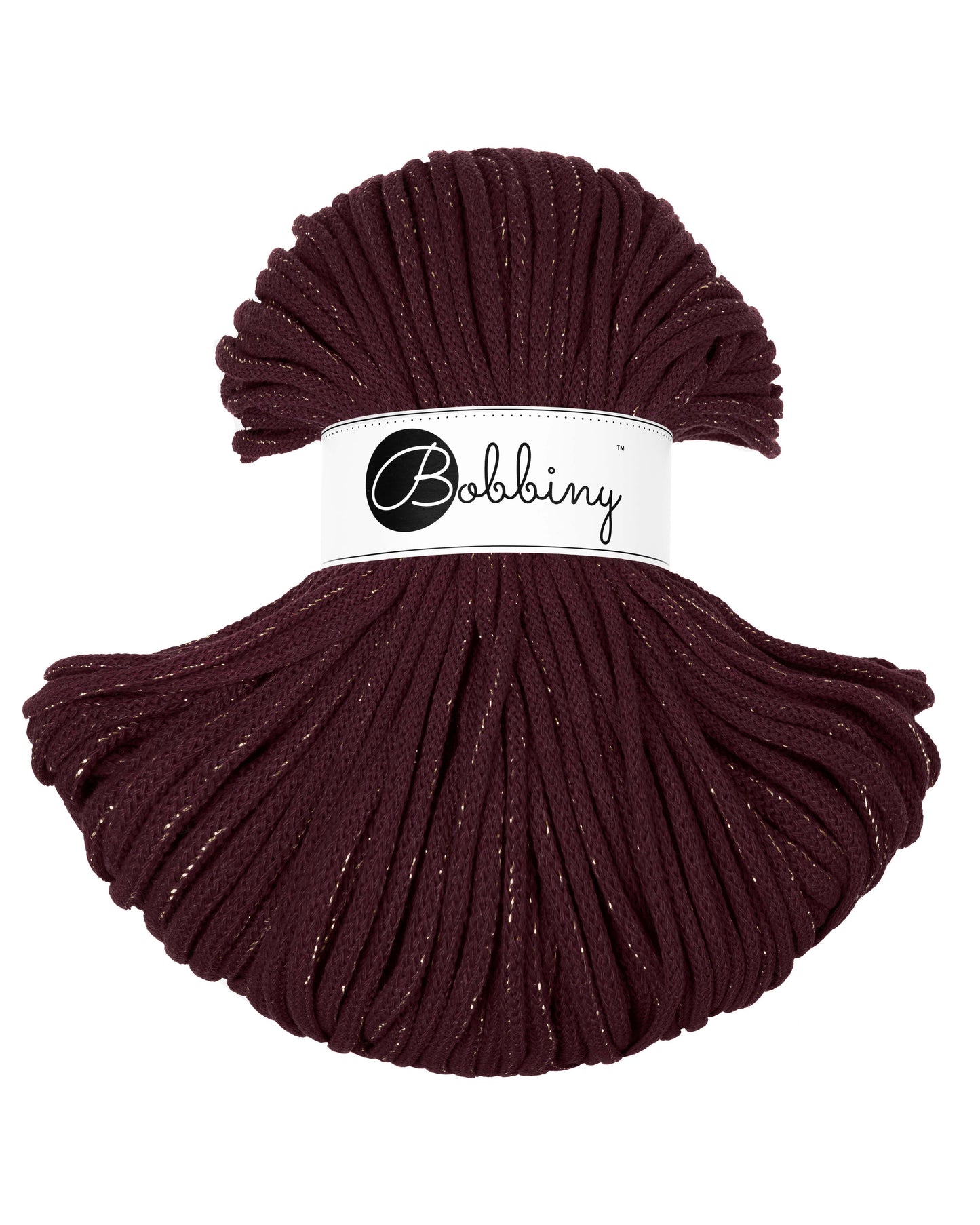 🌟 Corde tressée en coton – Golden Burgundy