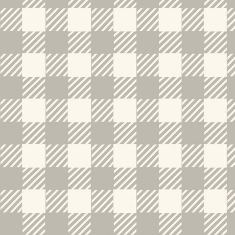 Tissu Doudou Imprimé Boréal Carreaux Beige