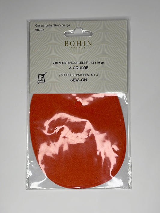 2 Renforts souplesse à coudre 13X10cm orange rouille 98793