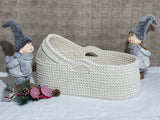 Ensemble DIY kit Couffin bébé à capuche au crochet tuto inclus