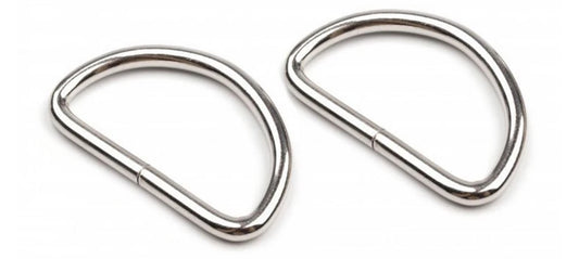 Anneau métal en D 32mm Argent