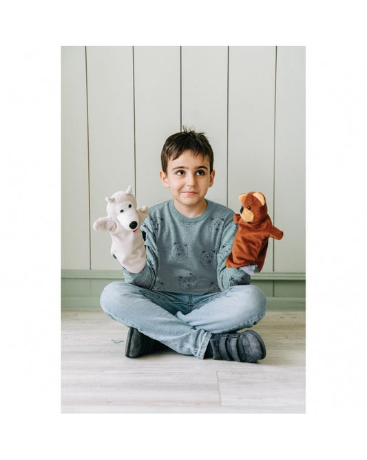 Tissus sweat Molleton  Mélange Poppy Ours Bleu