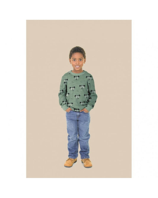 Tissus sweat Molleton  Poppy Chien Écru