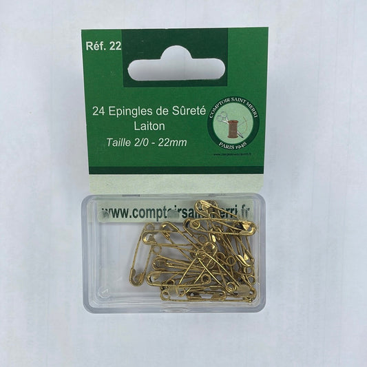 Epingles de sureté Laiton 22mm