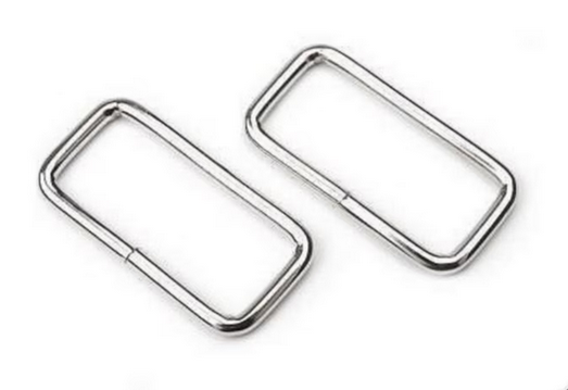 Boucles étrier Anneaux rectangle en métal pour sangles ou anses de sac Argent