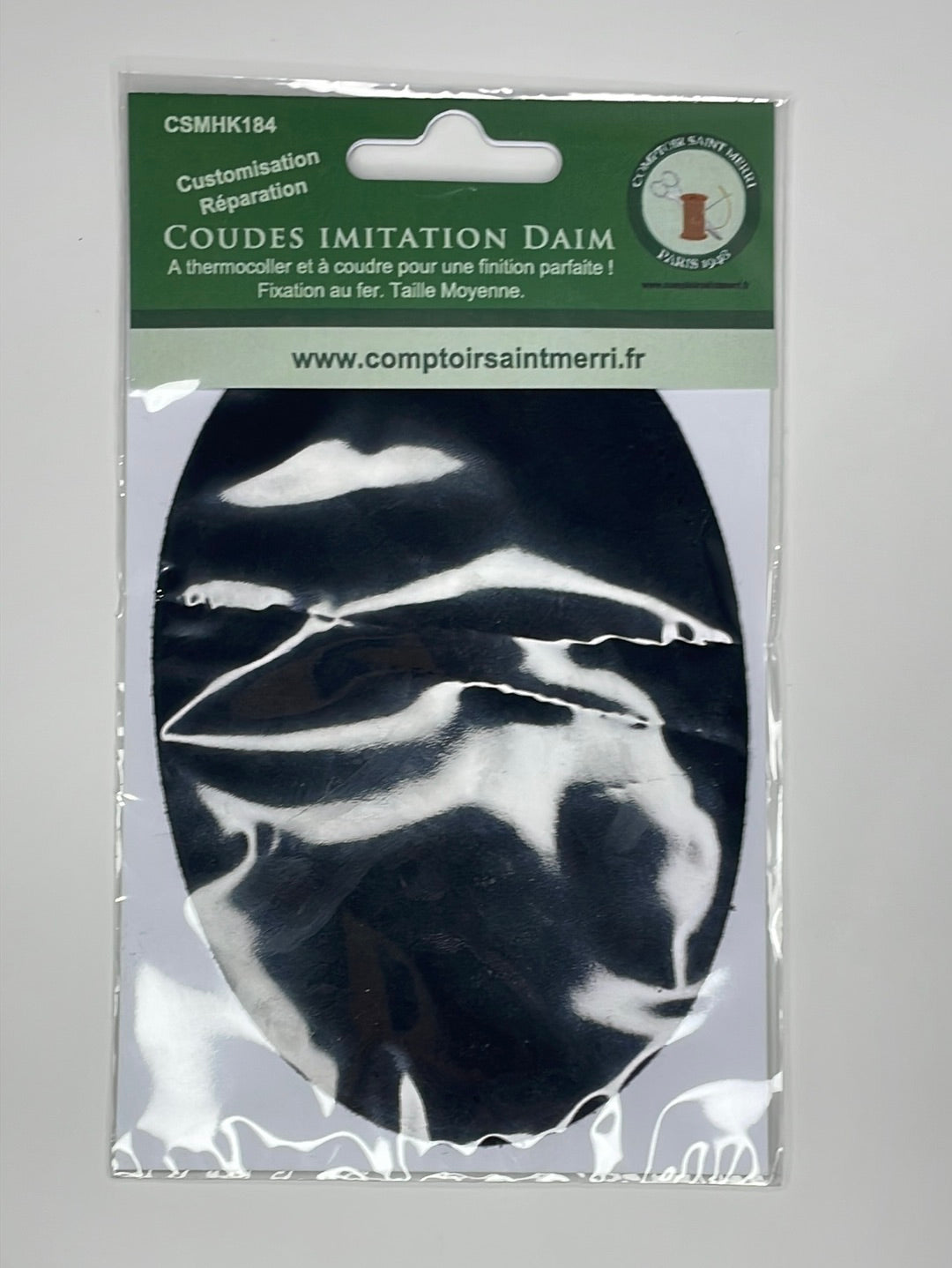 Coude thermocollants imitation daim TM noir taille moyenne CSMHK18419-19